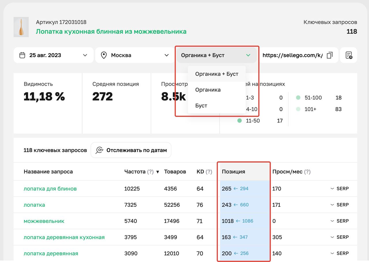 Обновление инструмента “Проверка позиций” - теперь с учетом Буста!